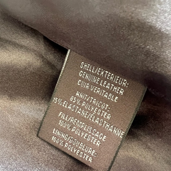 $349 Badgley Mischka Black soft leather Chevron quilted Biker jacket slim fit L - Picture 11 of 15